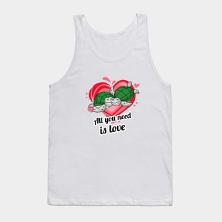 Valentines day Funny Turtles Tank Top